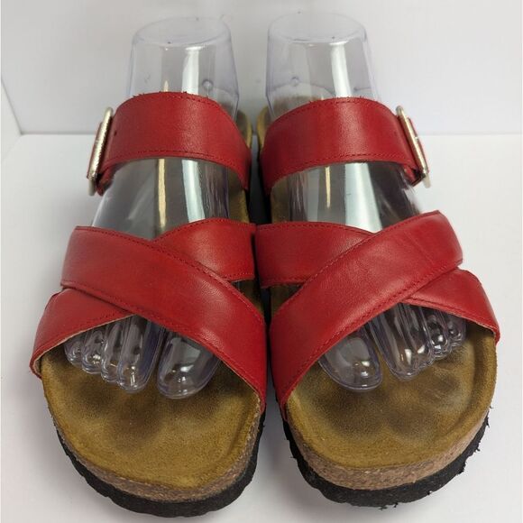 Naot Red Leather Strappy Footbed Sandals Womens 40 EU 9 US - Picture 4 of 7